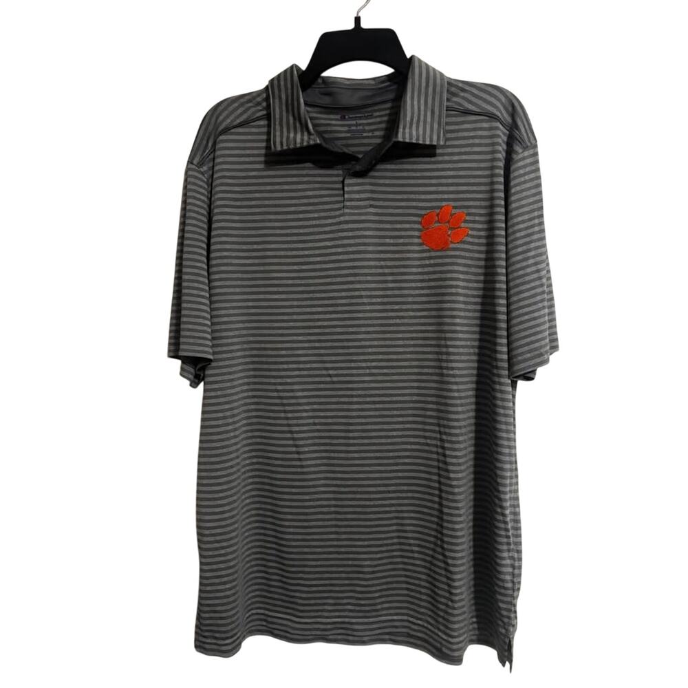 Men’s Clemson Champion Striped Polo Size L